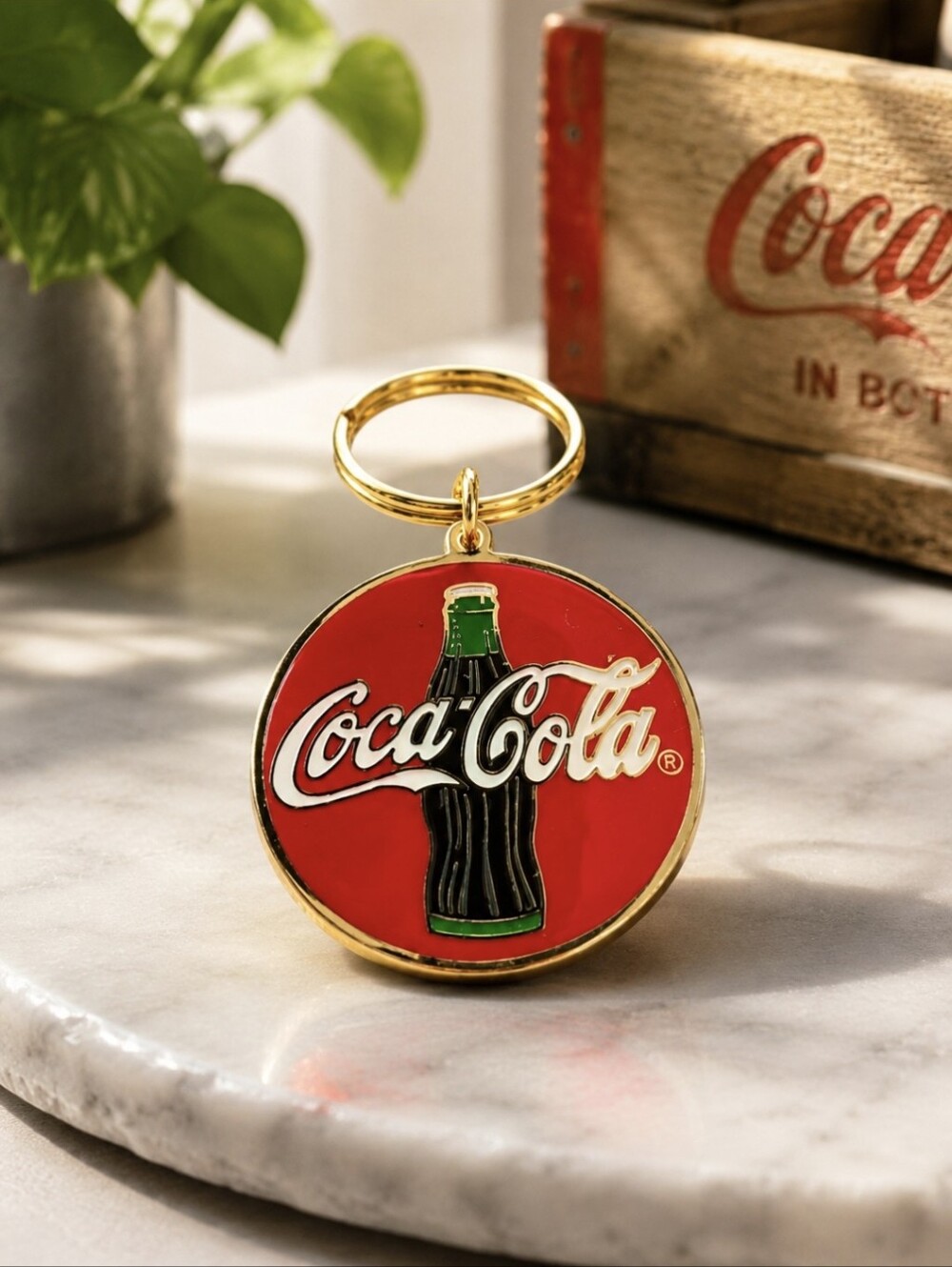 Coca Cola Red and Gold Keychain